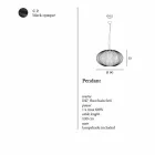 مصباح تعليق مطلي بالفولاذ، Ø90xh.53xl.cavo100cm، Gioia Viadurini