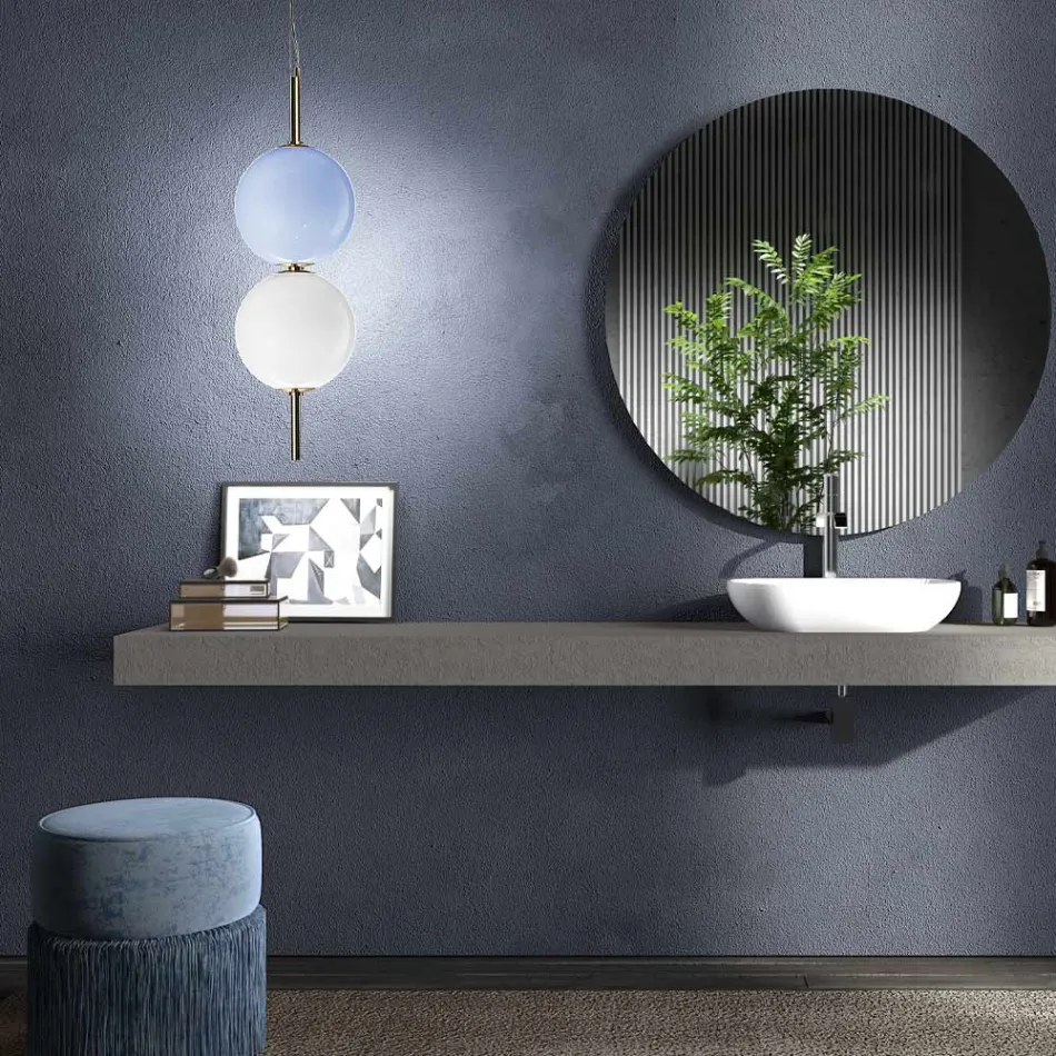 مصباح معلق مصنوع يدويًا من زجاج البندقية المنفوخ - جوبيتر Viadurini