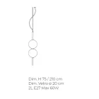 مصباح معلق مصنوع يدويًا من زجاج البندقية المنفوخ - جوبيتر Viadurini