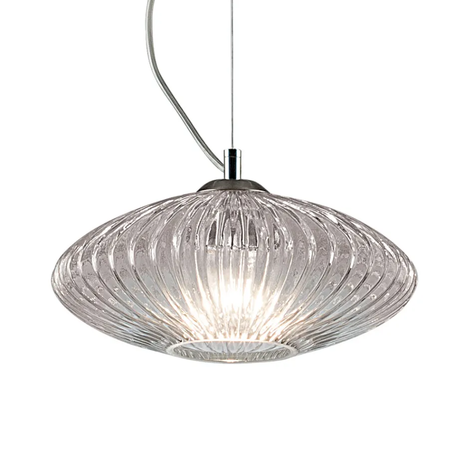 مصباح معلق من الزجاج المنفوخ يدويًا في البندقية - دافني Viadurini