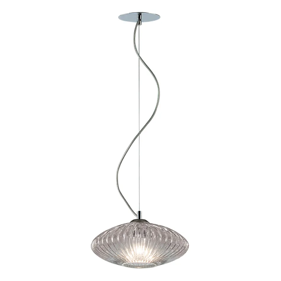 مصباح معلق من الزجاج المنفوخ يدويًا في البندقية - دافني Viadurini