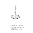 مصباح معلق من الزجاج المنفوخ يدويًا في البندقية - دافني Viadurini