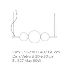 مصباح معلق مصنوع يدويًا من زجاج البندقية متعدد الطبقات - جوبيتر Viadurini