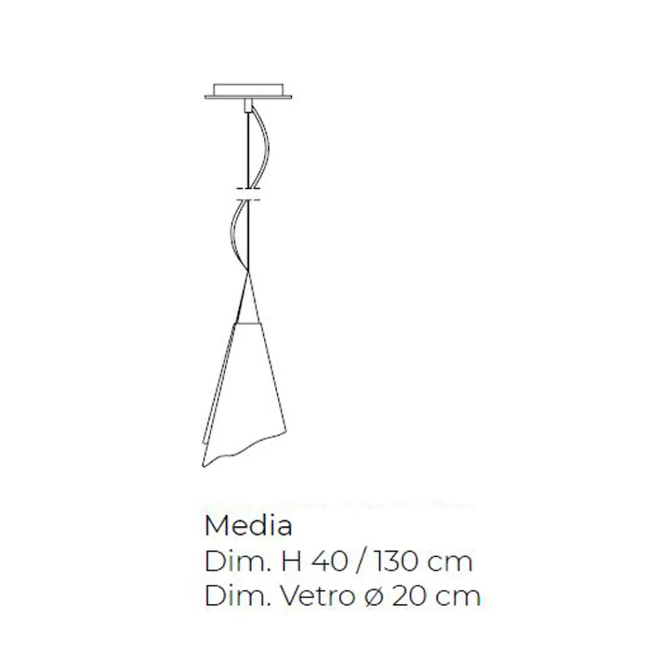 مصباح معلق من الزجاج المنفوخ الفينيسي المصنوع يدويًا - كريستال Viadurini