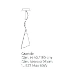 مصباح معلق من الزجاج المنفوخ الفينيسي المصنوع يدويًا - كريستال Viadurini