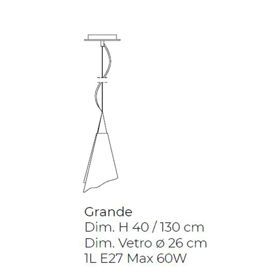 مصباح معلق من الزجاج المنفوخ الفينيسي المصنوع يدويًا - كريستال Viadurini