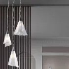 مصباح معلق من الزجاج المنفوخ الفينيسي المصنوع يدويًا - كريستال Viadurini