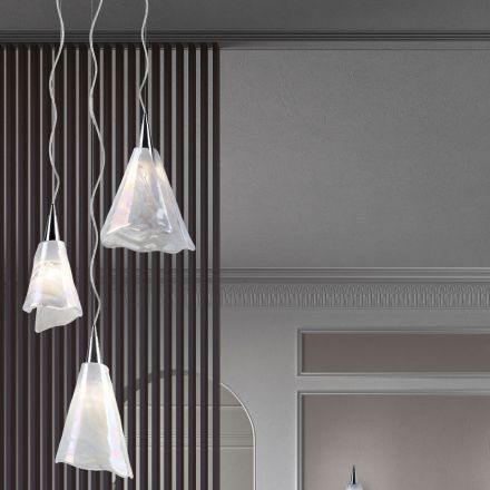 مصباح معلق من الزجاج المنفوخ الفينيسي المصنوع يدويًا - كريستال Viadurini