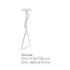 مصباح معلق من الزجاج المنفوخ الفينيسي المصنوع يدويًا - كريستال Viadurini