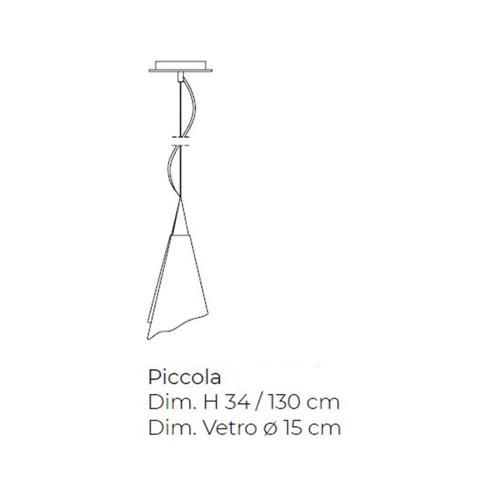 مصباح معلق من الزجاج المنفوخ الفينيسي المصنوع يدويًا - كريستال Viadurini