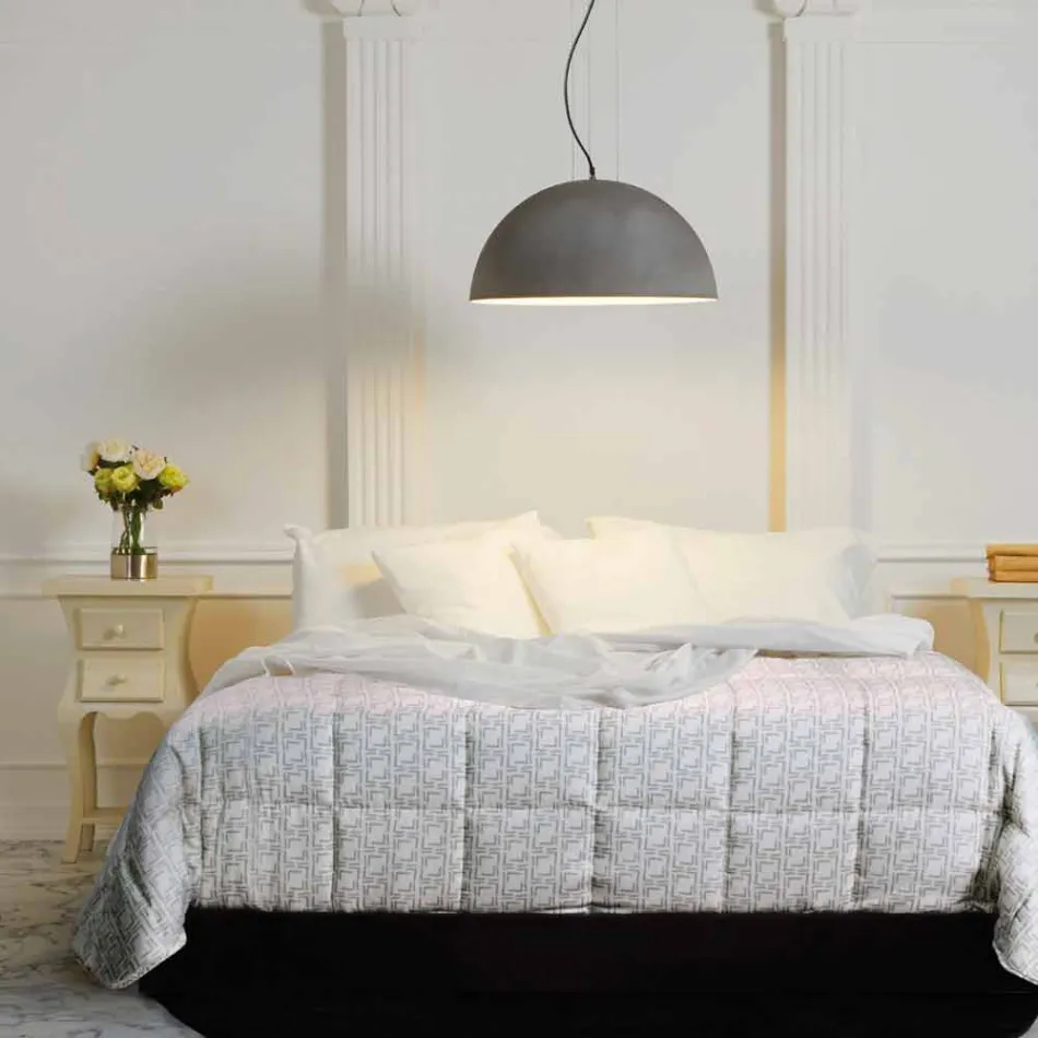 مصباح معلق من الفولاذ ثنائي اللون، Ø50xh.25xL.cavo100cm، Grace Viadurini