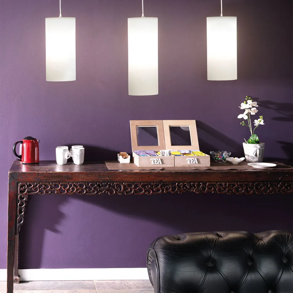 مصباح تعليق أسطواني من البولي إيثيلين صنع في إيطاليا - مينيرفو Viadurini