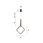 مصباح معلق بأشكال هندسية وتفاصيل من الجلد الصناعي - سايبريس Viadurini