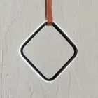 مصباح معلق بأشكال هندسية وتفاصيل من الجلد الصناعي - سايبريس Viadurini