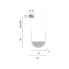 مصباح معلق مع ملحق قابل للإزالة من الزجاج الحبيبي - كاتالبا Viadurini