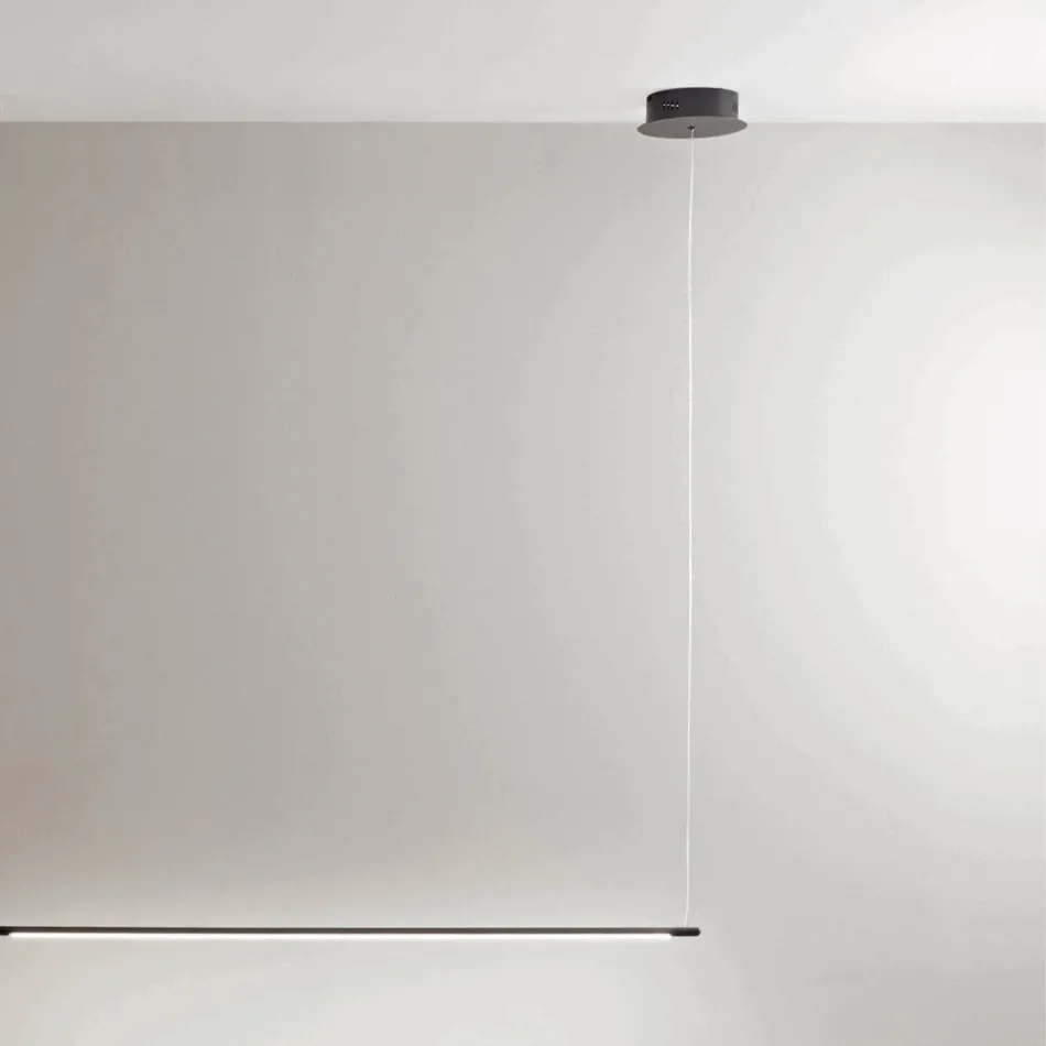 مصباح معلق بإضاءة LED وكابلات قابلة لتعديل الطول - برتقالي Viadurini