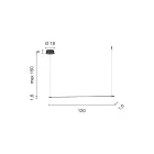 مصباح معلق بإضاءة LED وكابلات قابلة لتعديل الطول - برتقالي Viadurini