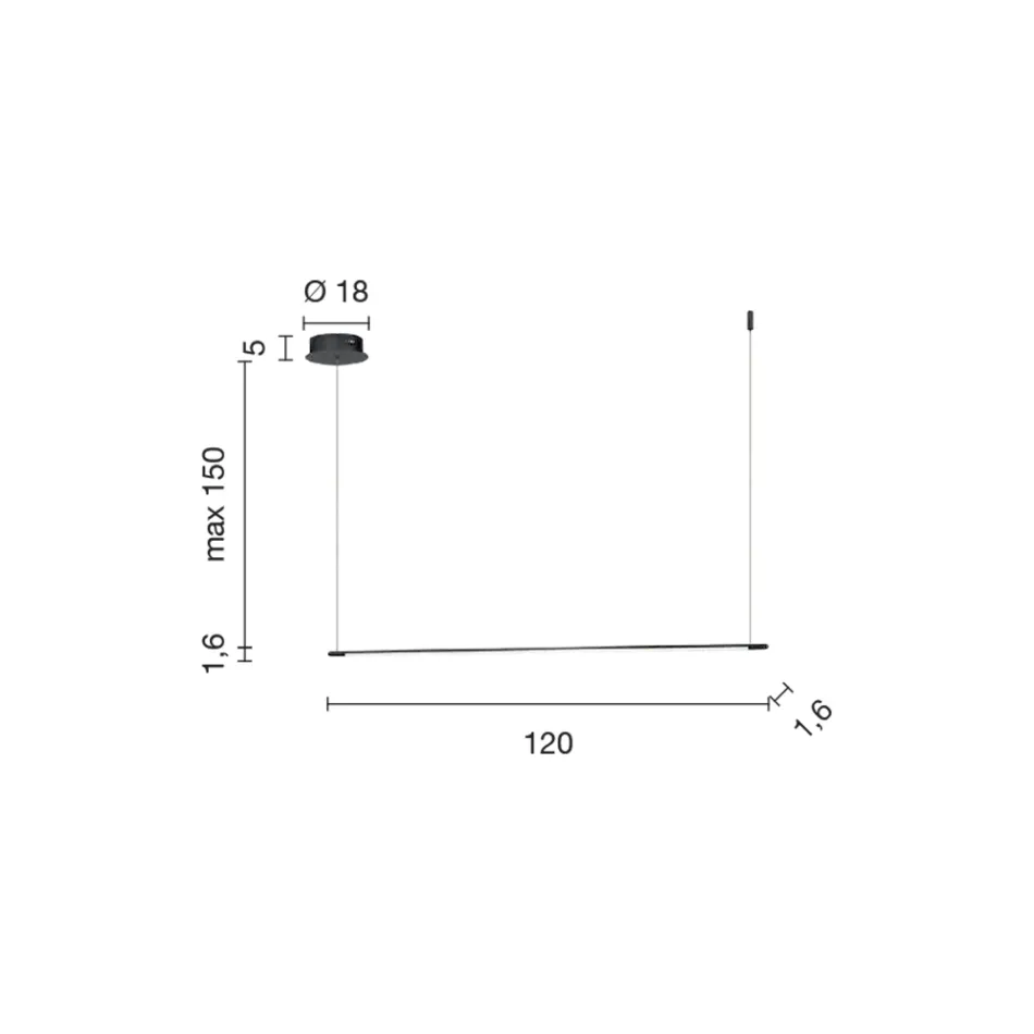 مصباح معلق بإضاءة LED وكابلات قابلة لتعديل الطول - برتقالي Viadurini