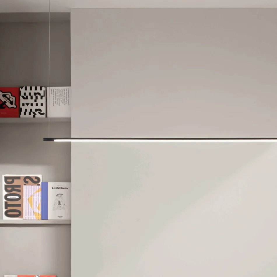 مصباح معلق بإضاءة LED وكابلات قابلة لتعديل الطول - برتقالي Viadurini