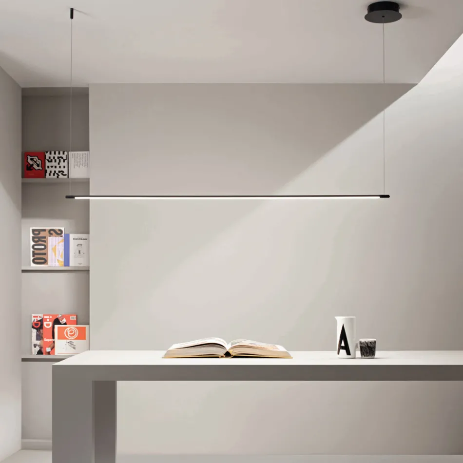 مصباح معلق بإضاءة LED وكابلات قابلة لتعديل الطول - برتقالي Viadurini