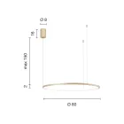 مصباح معلق بإضاءة LED دائرية أفقية من المعدن - لون التوت Viadurini