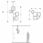 مصباح معلق بهيكل معدني لامع صنع في إيطاليا - دوناتينا Viadurini