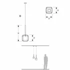 مصباح معلق بتصميم معدني لامع مصنوع في إيطاليا - دوناتينا Viadurini