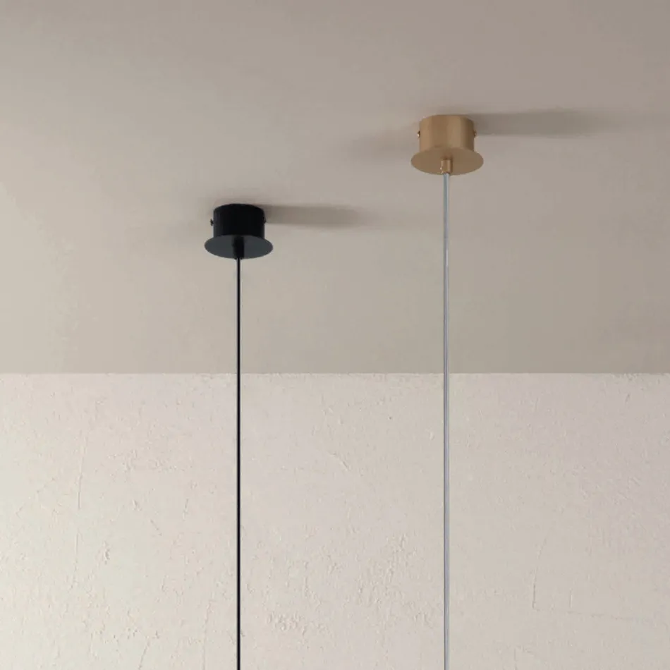 مصباح تعليق من الألومنيوم المطلي بالمسحوق وكابل قابل للتعديل - بوكسوس Viadurini
