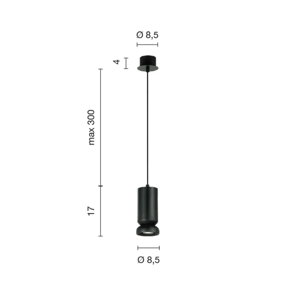 مصباح تعليق من الألومنيوم المطلي بالمسحوق وكابل قابل للتعديل - بوكسوس Viadurini