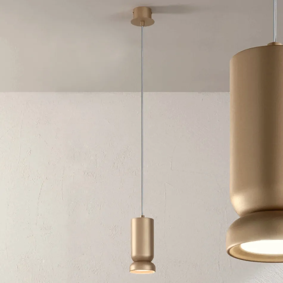 مصباح تعليق من الألومنيوم المطلي بالمسحوق وكابل قابل للتعديل - بوكسوس Viadurini