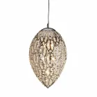 مصباح معلق من الزجاج والفولاذ على شكل بيضة بيضة Viadurini