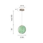 مصباح معلق من المعدن والزجاج مزين بخطوط متحدة المركز - هاكبيري Viadurini