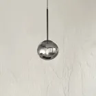 مصباح معلق من المعدن المطلي والزجاج المنفوخ - أيلانتو Viadurini