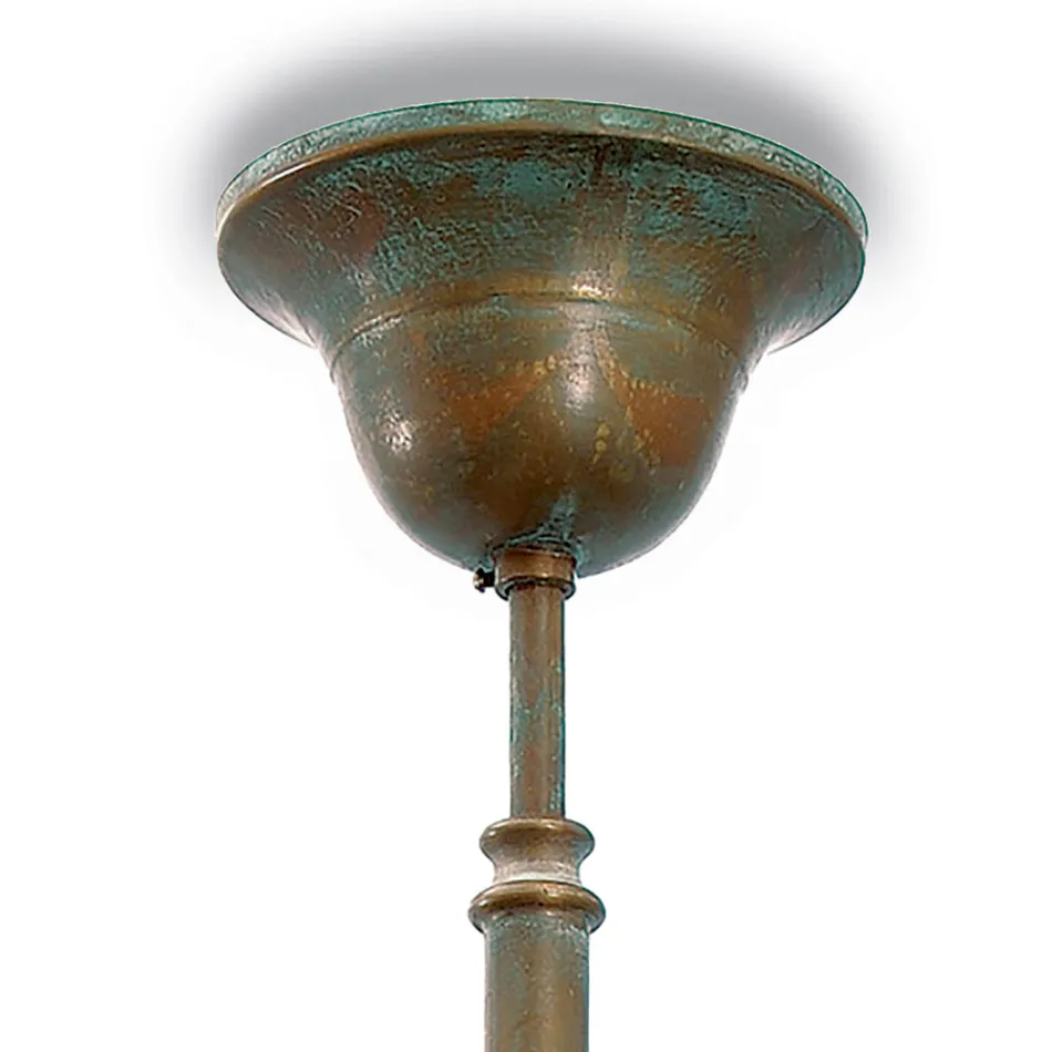 مصباح معلق مصنوع من النحاس والزجاج، حاصل على تصنيف IP44، صنع في إيطاليا - دراغو Viadurini