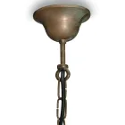 مصباح معلق من النحاس الأصفر والزجاج الأوبال من إلفيكو، حاصل على تصنيف IP44 Viadurini