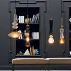 مصباح معلق من زجاج مورانو بزخرفة عتيقة، صنع في إيطاليا - ميسي Viadurini