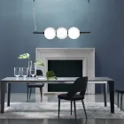 مصباح معلق من زجاج البندقية المنفوخ يدويًا بطول 95 سم - جوبيتر Viadurini