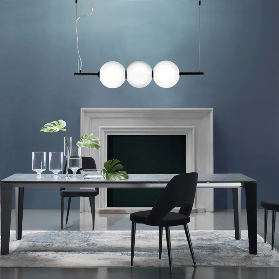 مصباح معلق من زجاج البندقية المنفوخ يدويًا بطول 95 سم - جوبيتر Viadurini