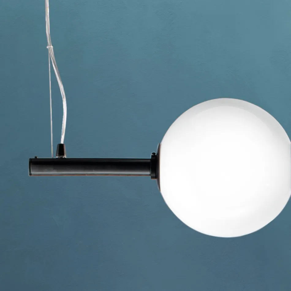 مصباح معلق من زجاج البندقية المنفوخ يدويًا بطول 95 سم - جوبيتر Viadurini