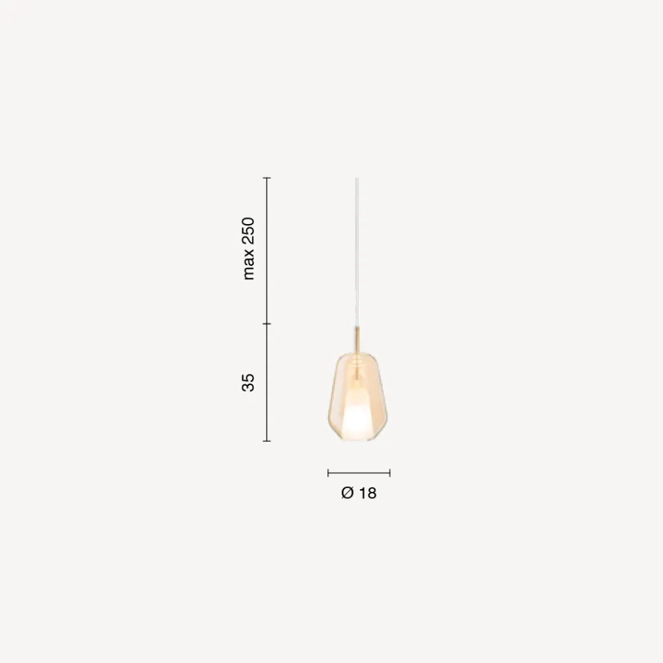 مصباح معلق من الزجاج والأسلاك الشفافة صنع في إيطاليا - تريلي Viadurini