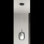 مصباح معلق من الساتان والزجاج الملون صنع في إيطاليا - تريلي Viadurini