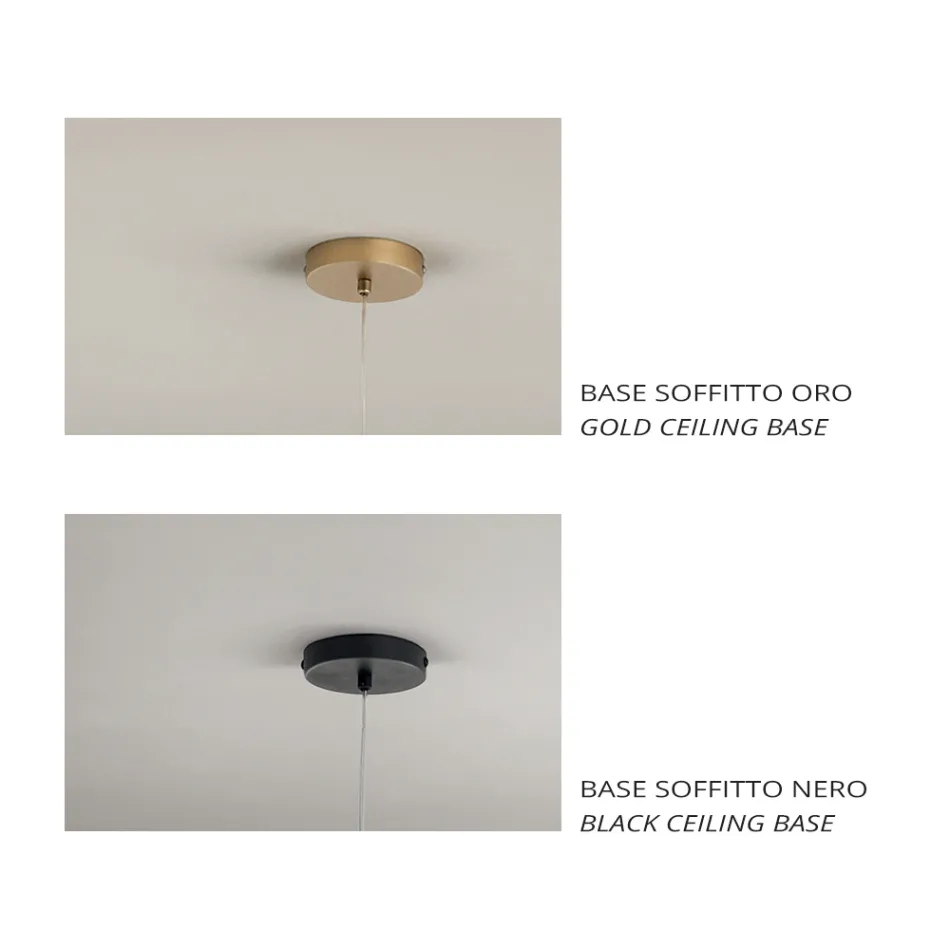 مصباح معلق مزدوج الطبقات من الزجاج المنفوخ صنع في إيطاليا - تريلي  Viadurini