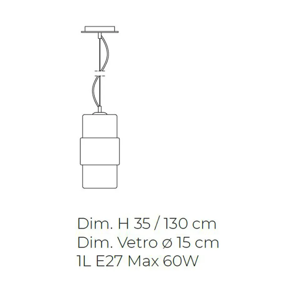 مصباح معلق من الزجاج المنفوخ يدويًا في البندقية 15 سم - ساتومي Viadurini