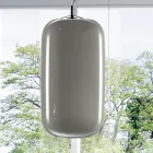 مصباح معلق من الزجاج المنفوخ يدويًا، صنع في البندقية - من الخيزران Viadurini