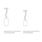 مصباح معلق من الزجاج المنفوخ يدويًا، صنع في البندقية - من الخيزران Viadurini