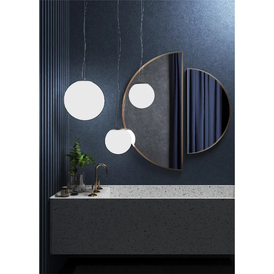 مصباح معلق من الزجاج الفينيسي الأبيض المنفوخ يدويًا - القمر Viadurini