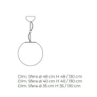 مصباح معلق من الزجاج الفينيسي الأبيض المنفوخ يدويًا - القمر Viadurini