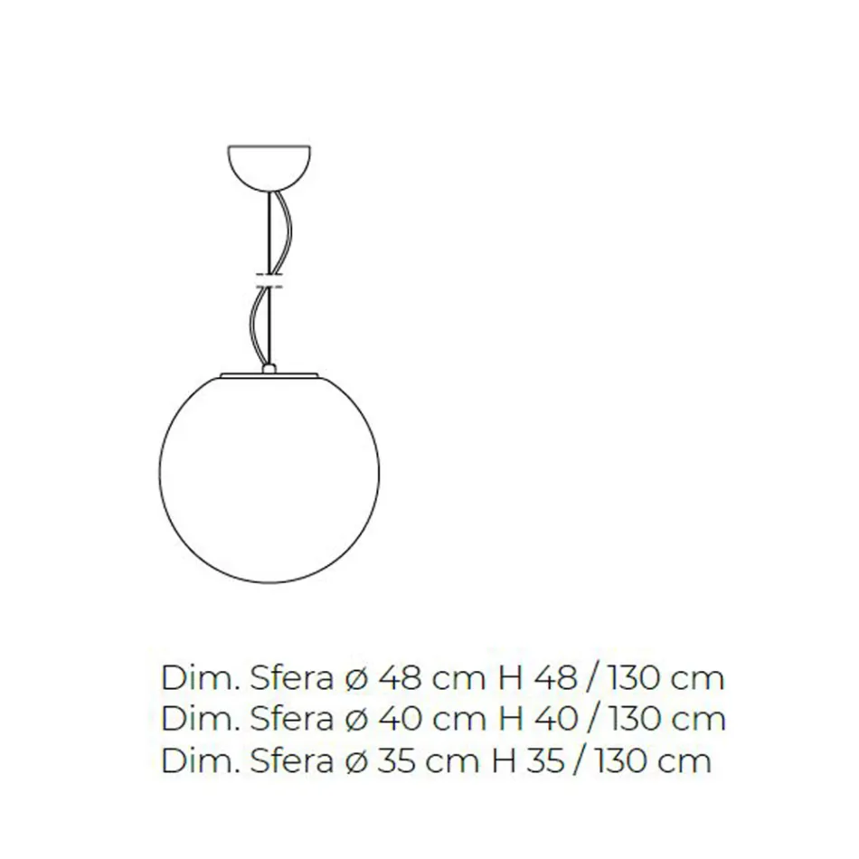 مصباح معلق من الزجاج الفينيسي الأبيض المنفوخ يدويًا - القمر Viadurini