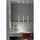 مصباح تعليق حديث مع إضاءة LED من المعدن المطلي - خشب الصنوبر Viadurini