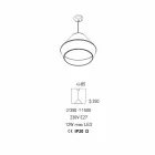 مصباح معلق عصري مع غطاء قطني أزرق مصنوع في إيطاليا - صويا Viadurini